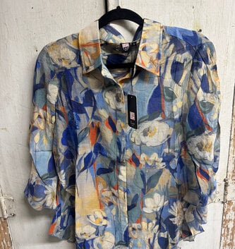 Blue Lagoon Side Flounce Blouse By: Lior Paris