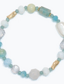 Blue & Gold Beads w/ Pearl Bracelet