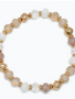 White & Beige Gold Beaded Bracelet