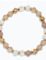 White & Beige Gold Beaded Bracelet