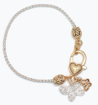 Two Tone Chain w/ Butterfly Bracelet