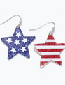Patriotic Glitter Star Earrings