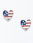 Patriotic Heart Enamel Earrings