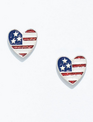 Patriotic Heart Enamel Earrings