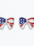 Patriotic Enamel Bow Earrings