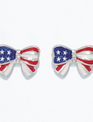 Patriotic Enamel Bow Earrings