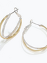 Two Tone Twisted Hoops Earrings