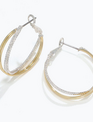 Two Tone Twisted Hoops Earrings