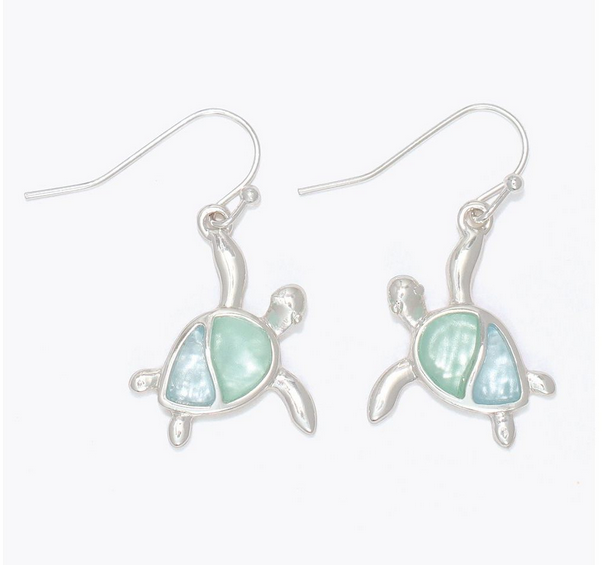 Silver Turtle Earrings