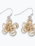 Two Tone Open Floral Earrings