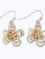 Two Tone Open Floral Earrings