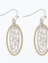 Two Tone Ornate Drop Earrings