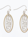Two Tone Ornate Drop Earrings