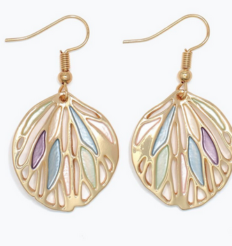 Multicolor Gold Cutout Drop Earrings