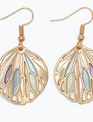 Multicolor Gold Cutout Drop Earrings