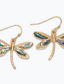 Gold Dragonfly w/ Abalon Earrings
