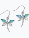 Blue & Clear Dragonfly Earrings