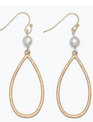 Gold Drop w/ Silver Bead Earrings