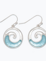 Silver Wave w/ Aqua Earrings