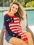 Simply Southern Light Weight Stars & Stripes Sweater By: Simply Southern