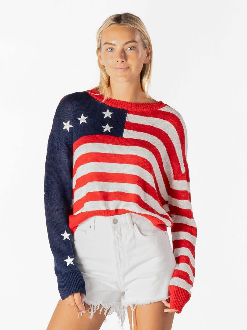 Simply Southern Light Weight Stars & Stripes Sweater By: Simply Southern
