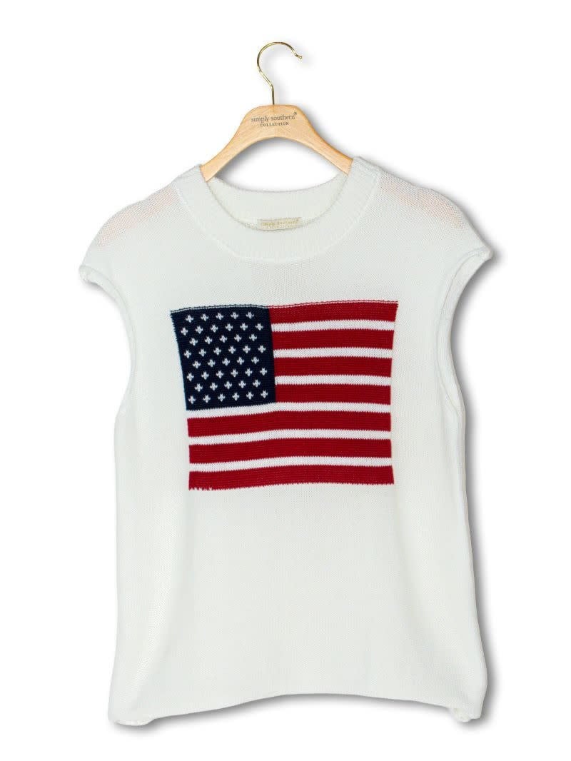 Simply Southern American Flag Tank Sweater By: Simply Southern