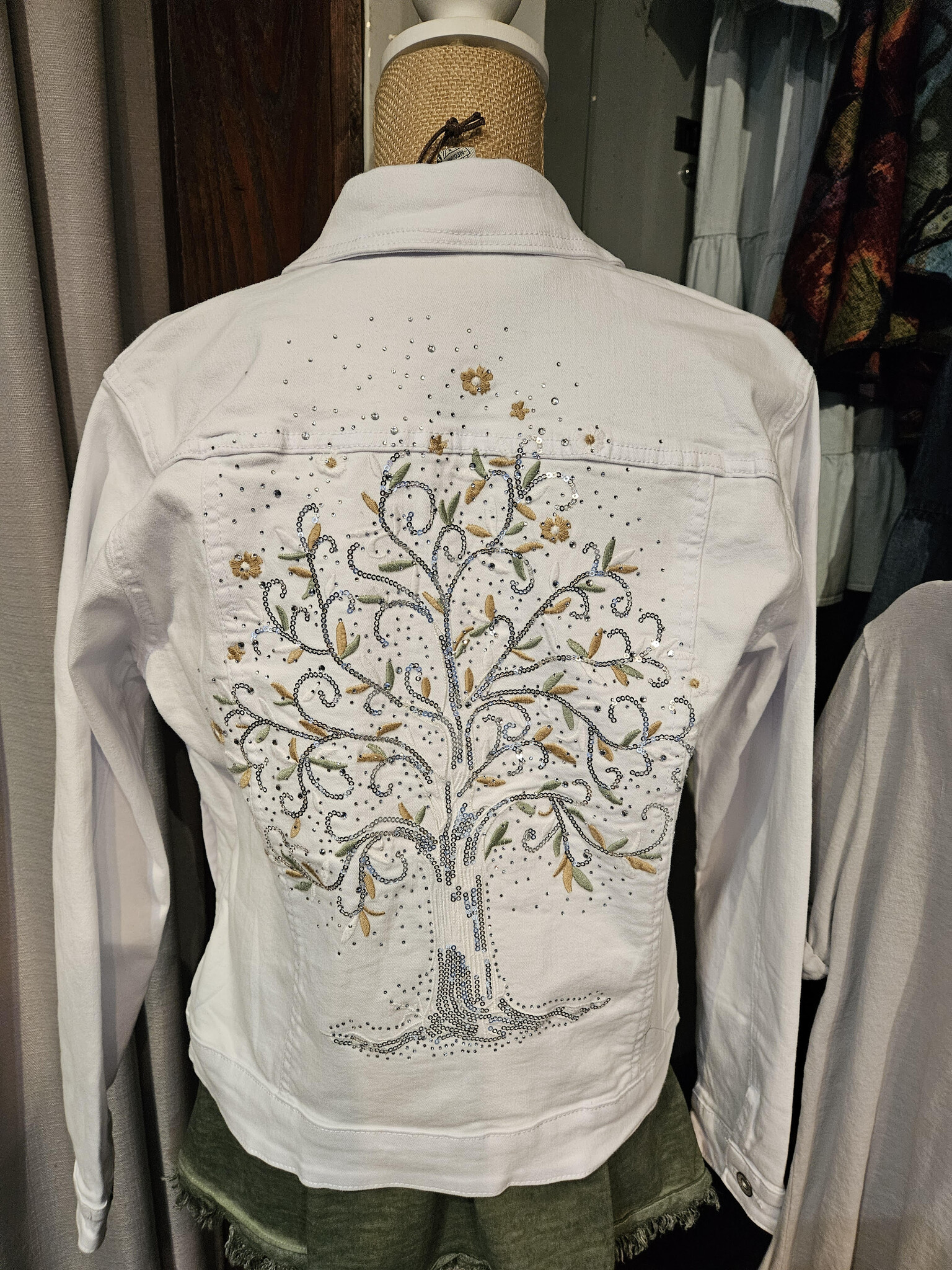 Tempo Paris Tree of Life Denim Jacket By: Tempo Paris (2-Colors)