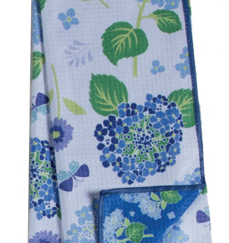 Quick Dry Blue Hydrangea Eco Towel