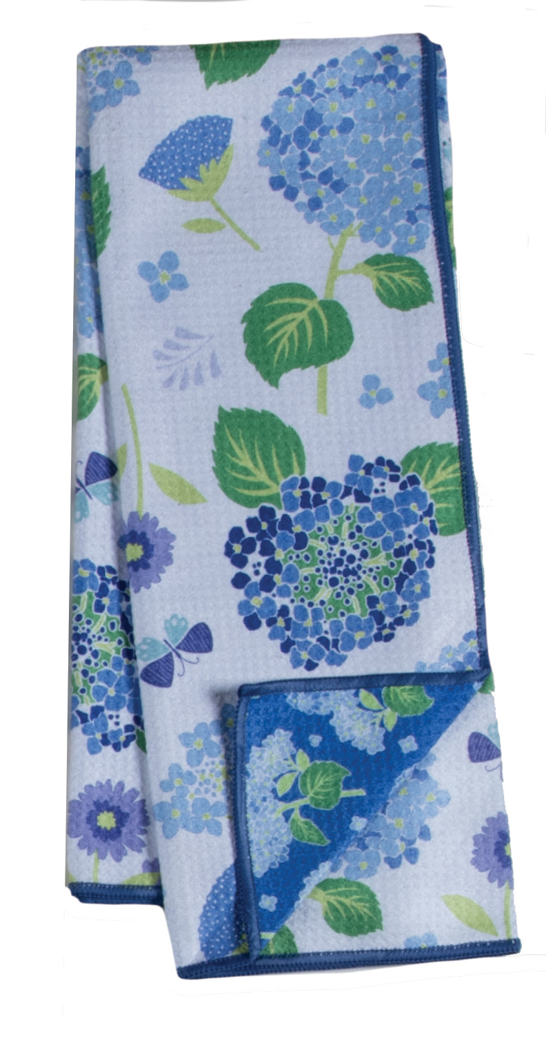 Quick Dry Blue Hydrangea Eco Towel