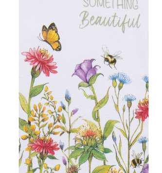 Grow Something Beautiful Floral Kitchen Towel