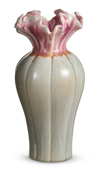 13.5" Ruffle Speckled Vase