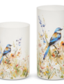 Blue Bird Glass Candle Holder (2-Sizes)