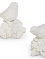 Set of 2 White Garden Birds
