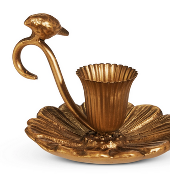 5.25" Golden Bird Taper Candle Holder
