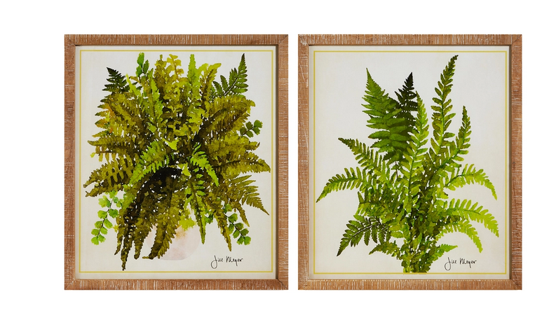 Set of 2 Farmhouse Fern Framed Wall Art