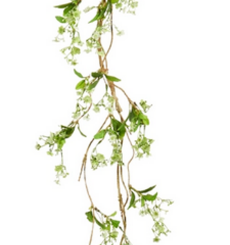 5-ft White Flowering Garland