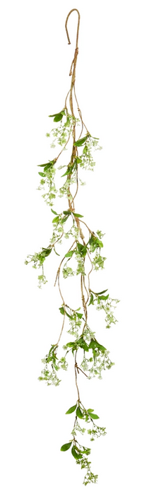 5-ft White Flowering Garland