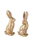 Set of 2 Small Gold Leaf Rabbits