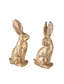 Set of 2 Small Gold Leaf Rabbits