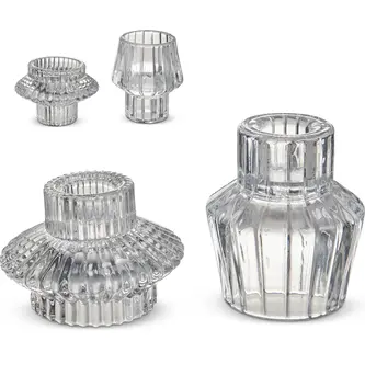 Reversible Glass 3" Vintage Candle Holder (2-Styles)