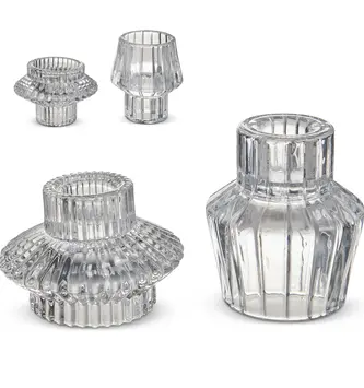 Reversible Glass 3" Vintage Candle Holder (2-Styles)
