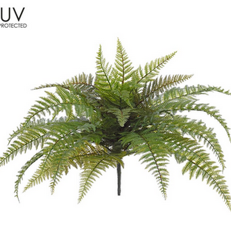 27" UV Protected Leather Fern Bush
