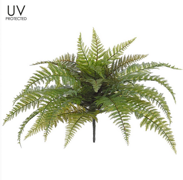 27" UV Protected Leather Fern Bush