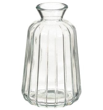 4.5" Ribbed Glass Vase