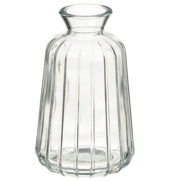 4.5" Ribbed Glass Vase