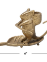 Cast Metal Mouse on Leaf Taper Candle Holder