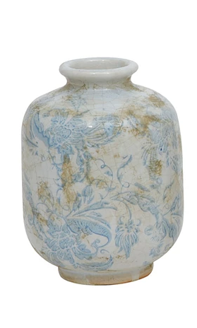 Small Blue Print Floral Vase (3-Styles)