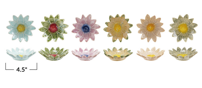 Stoneware Daisy Dish (6-Styles)
