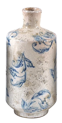 Medium Blue Print Floral Vase (3-Styles)