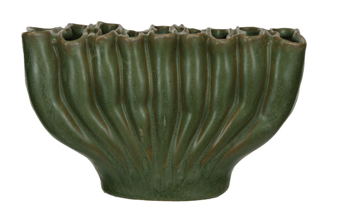 Green Stoneware Multi Vase (2-Sizes)